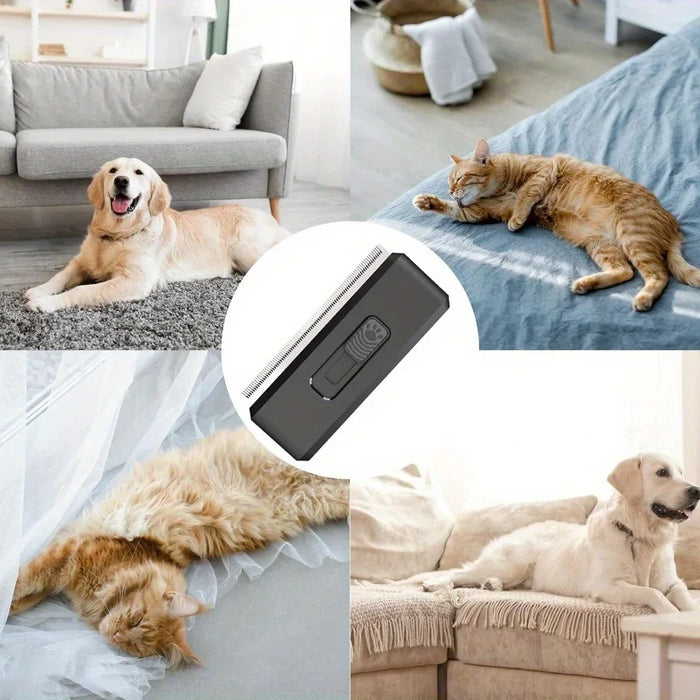 Portable Pet Grooming Comb Travel Pet Grooming Brush Retractable Shedding Brush with Dense Teeth Pets Grooming Tool for Home - Small to Tall Pet Co.