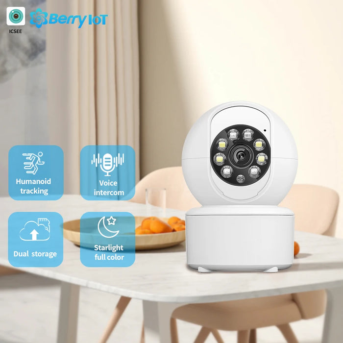 1080P Smart WIFI Security Protection Pet Baby Monitor Camera Full Color Night Vision Automatic Tracking Two-Way Audio ICSEE - Small to Tall Pet Co.