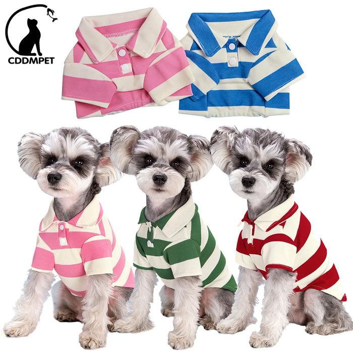 CDDMPET Pet POLO Shirt Summer Dog Clothes for Smal Dogs Puppy Cat Vest Chihuahua French Bulldog Tshirt Yorkie Poodle Pug Custome - Small to Tall Pet Co.