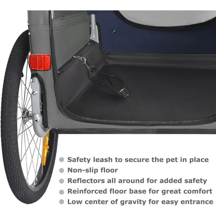 Premium Large/XL Pet Bike Trailer & Stroller for Large Sized Dog or Multiple Small Dogs,Low Center of Gravity Easy Folding Frame - Small to Tall Pet Co.