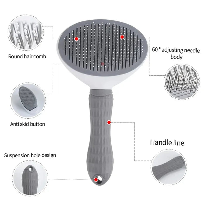 Self-cleaning Pet Hair Remove Comb Cat Slicker Brush Pet Hair Removal Comb For Cats Grooming Brushes Dog Combs Cat Accessories - Small to Tall Pet Co.