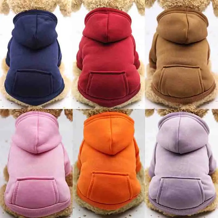 Dog Winter Hooded Sweatshirt for Small and Medium Doggy Pet Coat Puppy Cat Jacket Clothes Chihuahuas French Bulldog Costume - Small to Tall Pet Co.