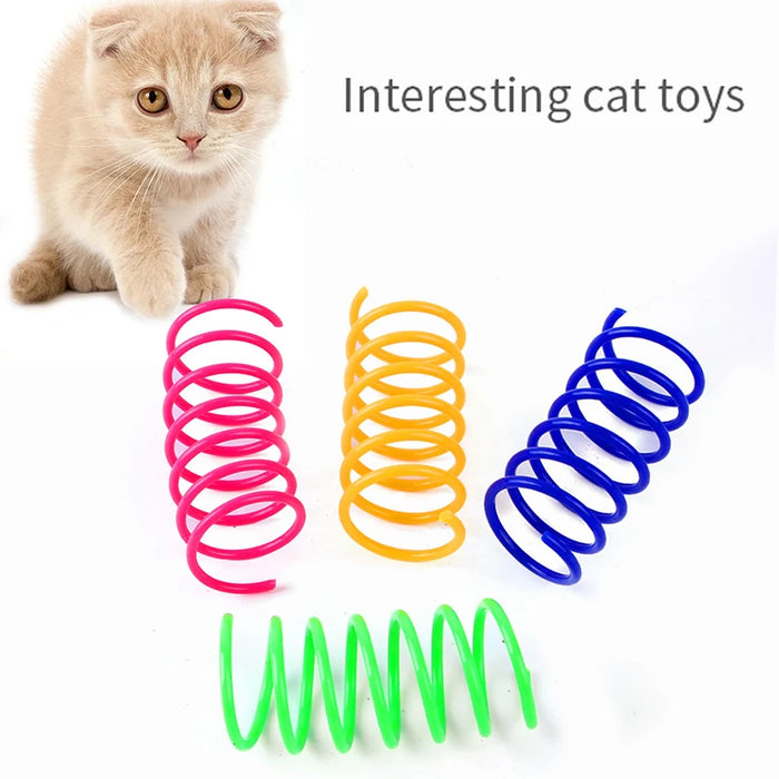 Kitten Cat Toys Wide Durable Heavy Gauge Cat Spring Toy Colorful Springs Cat Pet Toy Coil Spiral Springs 4/8/16/20pcs - Small to Tall Pet Co.