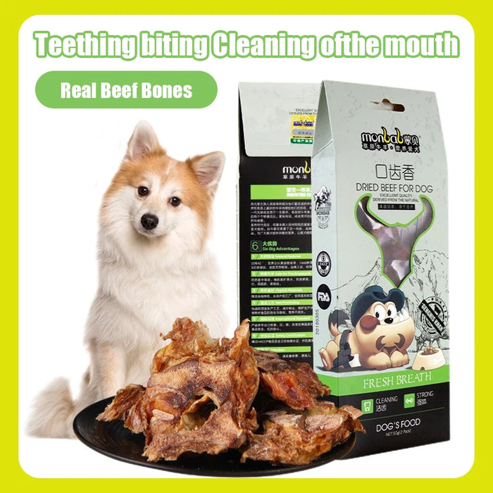 Nutritious Real Beef Rib Snacks for Dogs | Teeth Cleaning Treats that Reduce Bad Breath & Promote Dental Health