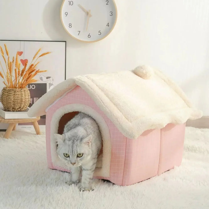 Soft Cat/Dog Bed Deep Sleep House Cats Winter House Removable Cushion Enclosed Pet Tent For Kittens Puppy Cama Cat Supplies - Small to Tall Pet Co.