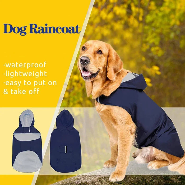 Dog Raincoat Small Large Dogs Waterproof Pet Clothes Reflective Dogs Rain Coats Hooded Jacket Raincoat Chihuahua Pet Supplies - Small to Tall Pet Co.