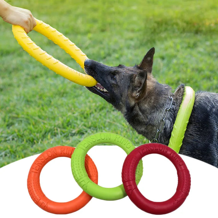 Dog Toys Pet Flying Disk Training Ring Puller Anti-Bite Floating Interactive Supplies Dog Toys Aggressive Chewing - Small to Tall Pet Co.