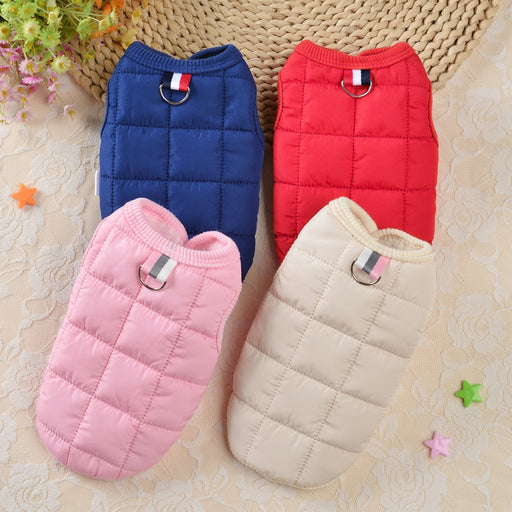 Fur Padded Dog Vest Clothes Warm Cotton Dogs Coat Pet Winter Jacket Clothes Small Medium Dogs Clothing French Bulldog Chihuahua - Small to Tall Pet Co.