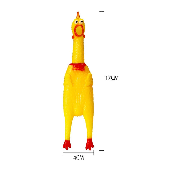 Funny Cartoon Rubber Screaming Chicken Big Dog Puppy Interactive Chewing Dog Toy Cleaning Teeth Dog Excited Pet Squeaker Toys - Small to Tall Pet Co.