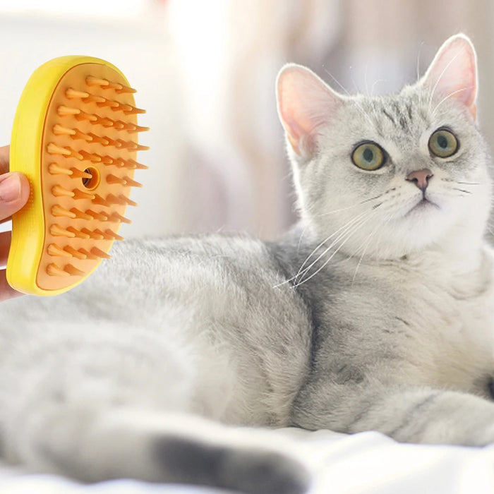 3 In 1 Cat Steamy Brush Dog Grooming Comb Self Cleaning Steam Cat Brush for Massage Dog Cat Hair Remover Comb Pet Grooming Brush - Small to Tall Pet Co.