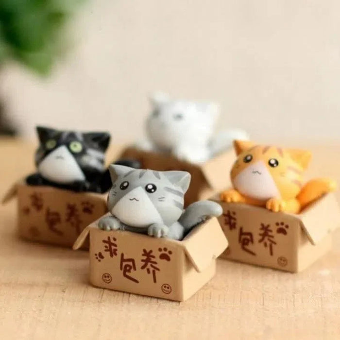 1-4Pcs Kawaii Cat Ornament Garden kitten Toy statue Gift For Kids Children Baby Room Decoration Miniature Figurines Home Decor - Small to Tall Pet Co.