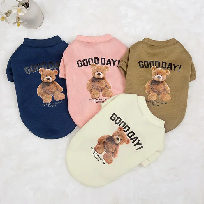 Dogs Winter Cute Clothes Puppy Warm Pullover Sweatshirt Bear Pattern Pet Jacket for Small Medium Dog Cat Coats Chihuahua Costume - Small to Tall Pet Co.