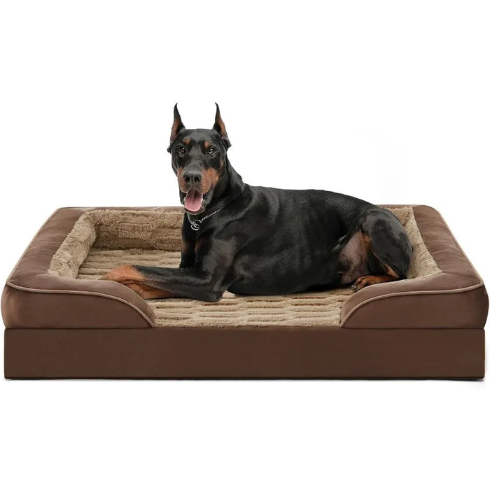 Orthopedic Bed for Large Dogs,Washable Dog Beds Dog,Comfy Supportive Foam Pet Couch Bed with Removable Washable Cover - Small to Tall Pet Co.