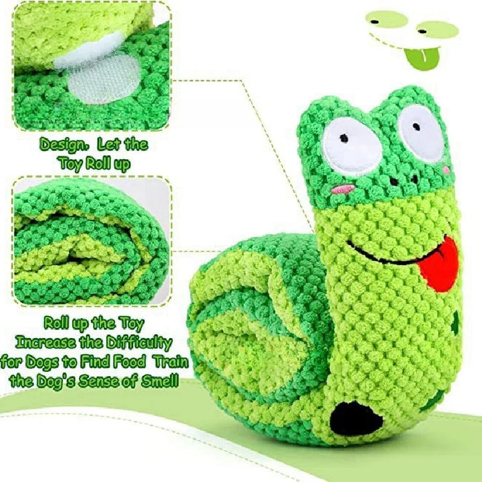 Dog Puzzle Toy Plush Sound Toys Foldable Snail Sniffing Interactive Squeak Food Molar Dog Pet Toy Supplies for Foraging Training - Small to Tall Pet Co.