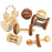 Cute Rabbit Roller Toys Natural Wooden Pine Dumbells Unicycle Bell Chew Toys for Guinea Pigs Rat Small Pet Molars Supplies - Small to Tall Pet Co.