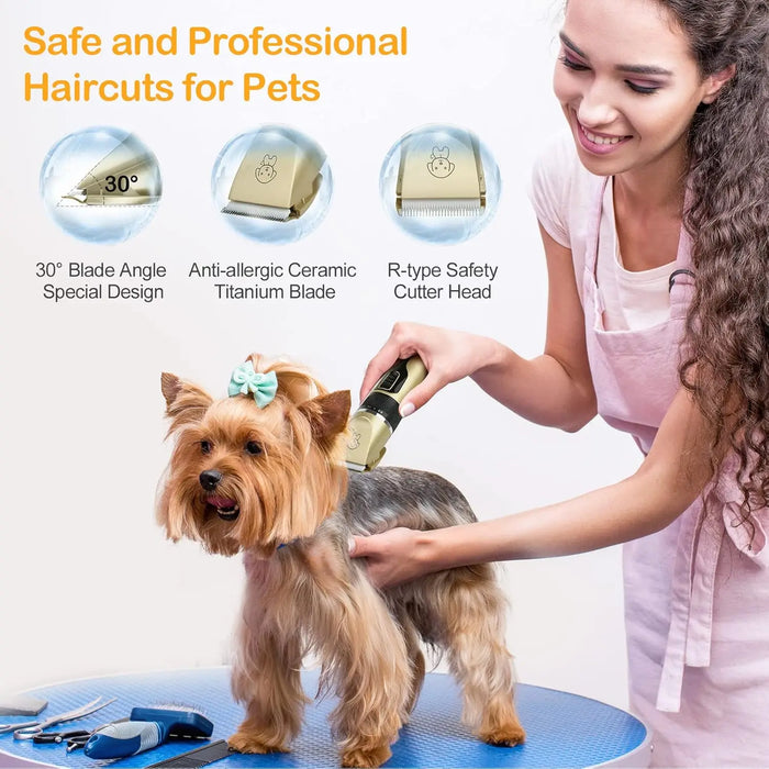 Dog Clipper Dog Hair Clippers Grooming Pet Cat Haircut Trimmer Shaver Set Cordless Rechargeable Professional Dog Hair Trimmer - Small to Tall Pet Co.