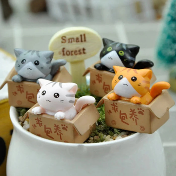 1/4 Kawaii Mini Cat Ornament Garden Kitten Statue Gift for Kids Children Baby Room Decoration Toy Miniature Figurines Home Decor - Small to Tall Pet Co.