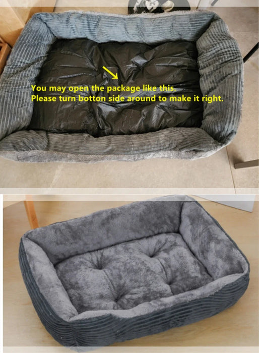 Bed for Dog Cat Pet Square Plush Kennel Medium Small Dog Sofa Bed Cushion Pet Calming Dog Bed House Pet Supplies Accessories - Small to Tall Pet Co.